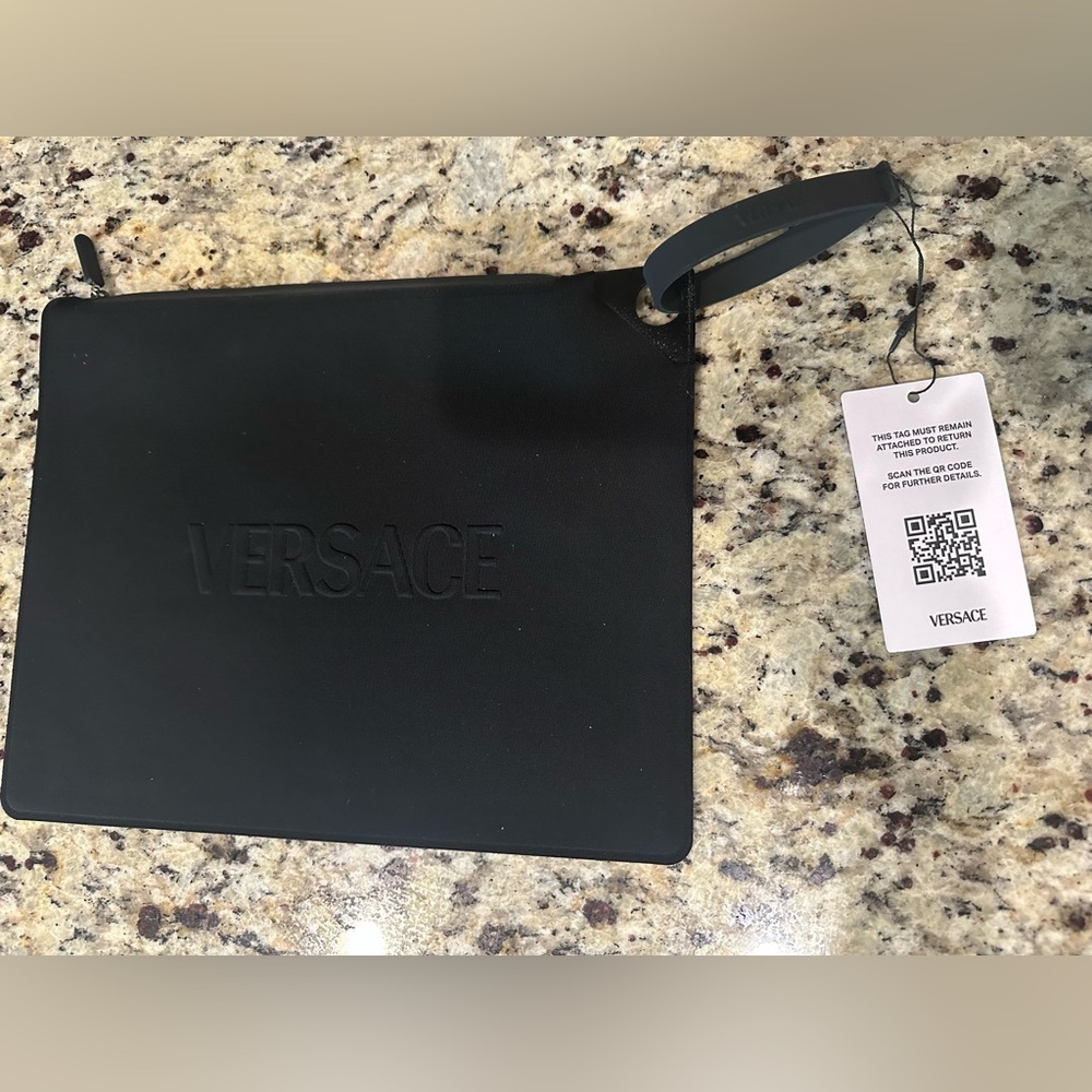 Versace black swim pouch - never used